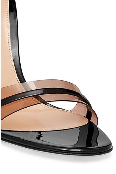 Shop Gianvito Rossi 105 Patent-leather And Pvc Sandals In Black