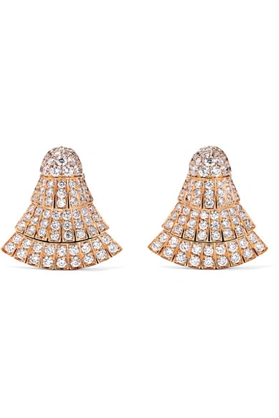 Shop De Grisogono Ventaglio 18-karat Rose Gold Diamond Earrings