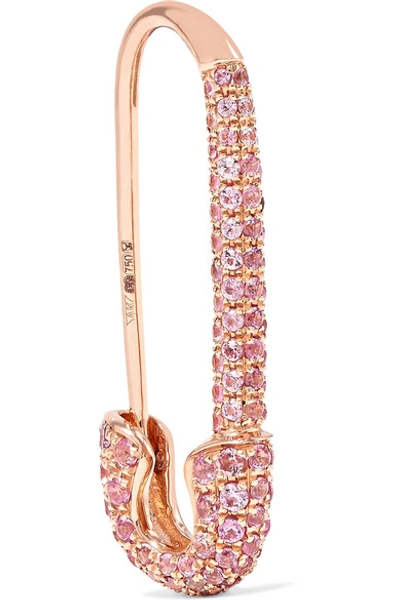 Shop Anita Ko Safety Pin 18-karat Rose Gold Sapphire Earring