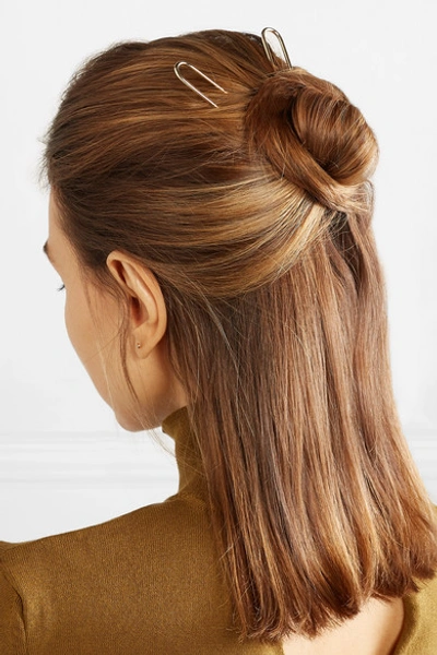 Shop Jennifer Fisher Clean Gold-plated Hair Slides