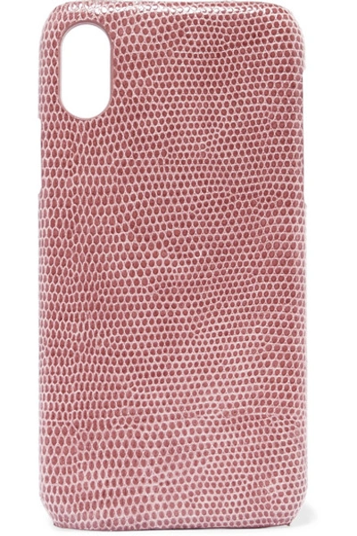 Shop The Case Factory Lizard-effect Leather Iphone X Case In Antique Rose