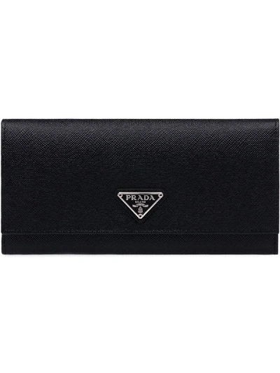 Shop Prada Logo Wallet In Black