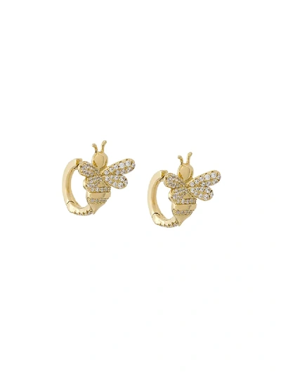 Shop Apm Bumble Bee Hoop Earrings - Gold