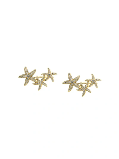 Shop Apm Triple Seastars Earrings - Gold