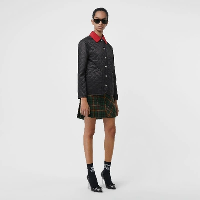 Shop Burberry Diamond Quilted Barn Jacket In Black