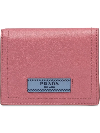 Shop Prada Glacé Flap Wallet - Pink