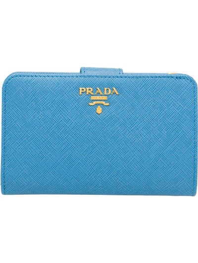 Shop Prada Medium Wallet - Blue