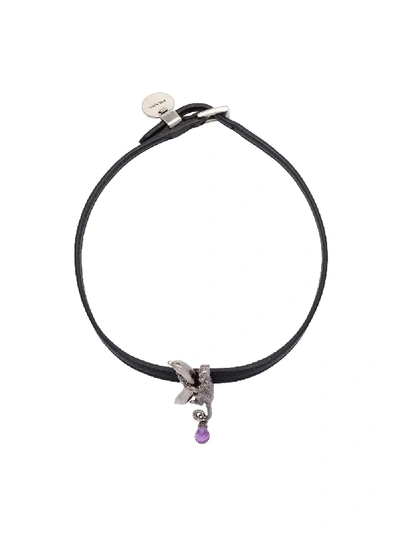 Shop Prada Talisman Monkey Necklace In Black
