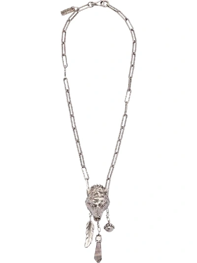 Shop Prada 'talisman' Halskette In Metallic