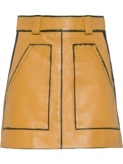 Shop Prada High-waist Mini Skirt - Yellow