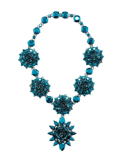 Shop Prada Rose Jewels Necklace - Blue