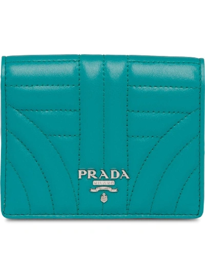 Shop Prada Small Leather Wallet - Green