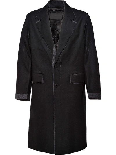 Shop Prada Wool Coat - Black