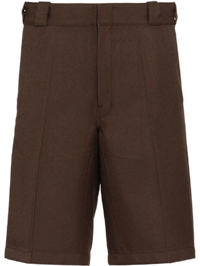Shop Prada Nylon Garbadine Bermuda Shorts - Brown