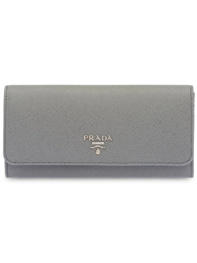 Shop Prada Large Wallet In Grey