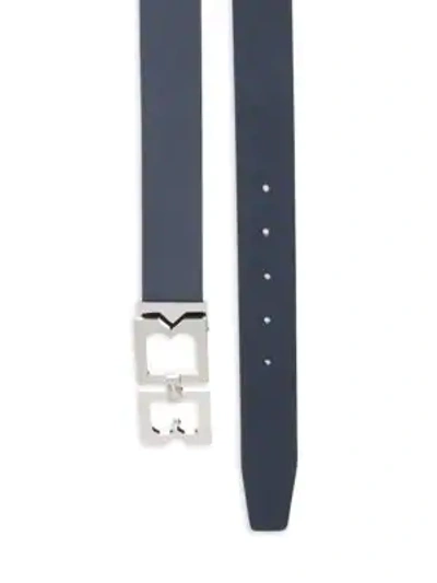 Shop Bruno Magli Double-buckle Leather Belt In Black