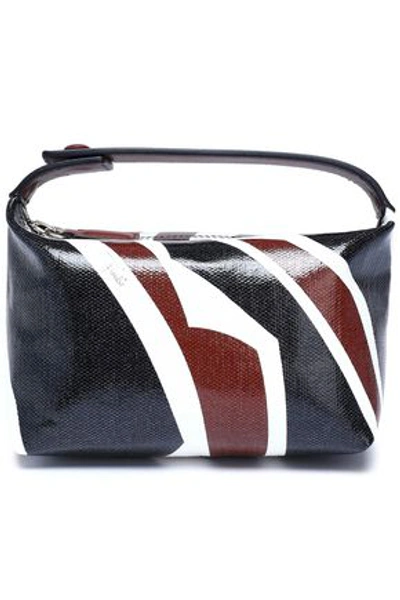 Shop Emilio Pucci Woman Leather-trimmed Printed Coated Canvas Cosmetics Case Black