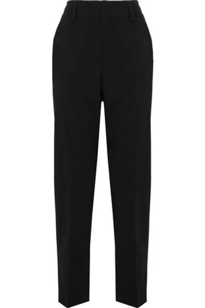 Shop Alice And Olivia Alice + Olivia Woman Cropped Wool-blend Woven Tapered Pants Black