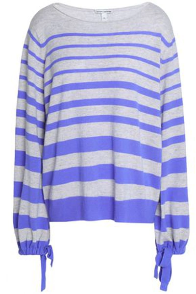 Shop Autumn Cashmere Woman Striped Cashmere Sweater Lavender