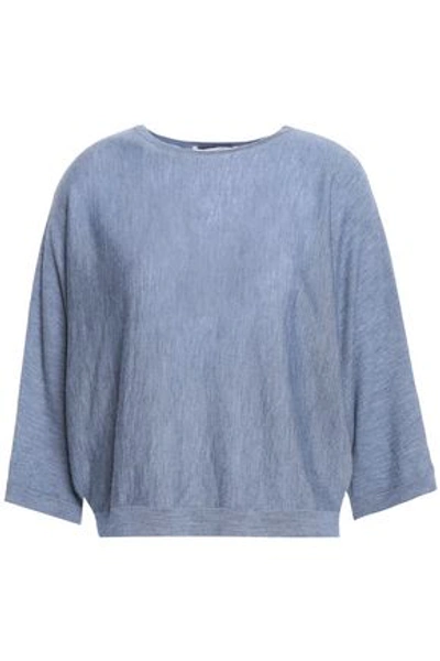 Shop Autumn Cashmere Woman Open-back Cashmere Sweater Light Blue