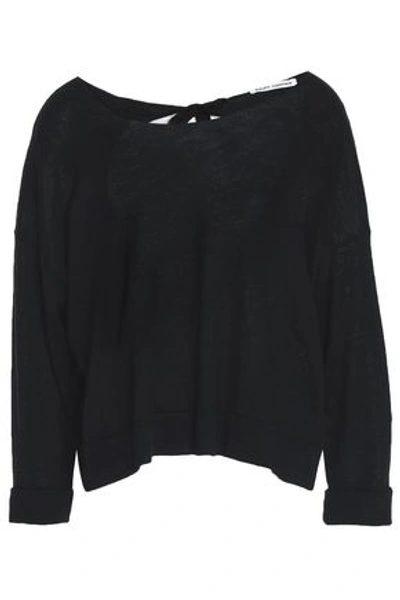 Shop Autumn Cashmere Woman Tie-back Cashmere Sweater Black