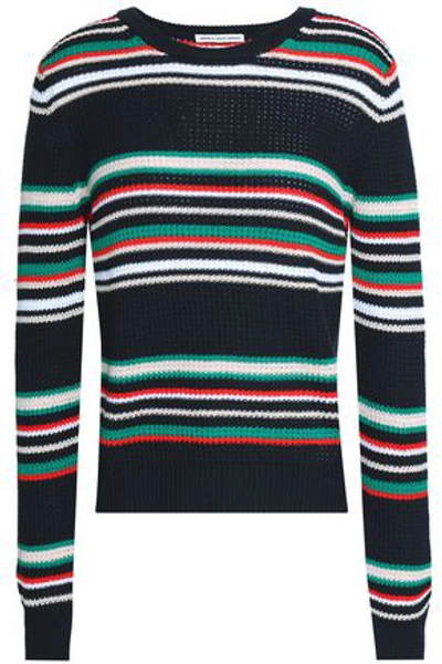 Shop Autumn Cashmere Woman Striped Cotton Sweater Black
