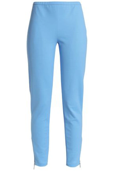 Shop Emilio Pucci Woman Piqué Skinny Pants Light Blue