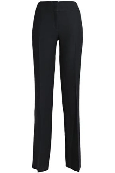 Shop Emilio Pucci Woman Wool And Silk-blend Crepe Straight-leg Pants Black