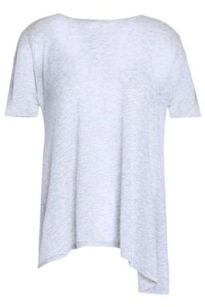 Shop Autumn Cashmere Woman Asymmetric Mélange Cotton Top Light Gray