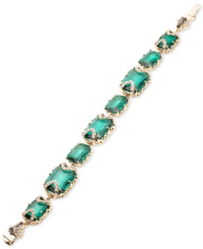 Shop Jenny Packham Gold-tone Pave & Stone Flex Bracelet