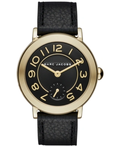 Shop Marc Jacobs Women's Riley Black Leather Strap Watch 36mm