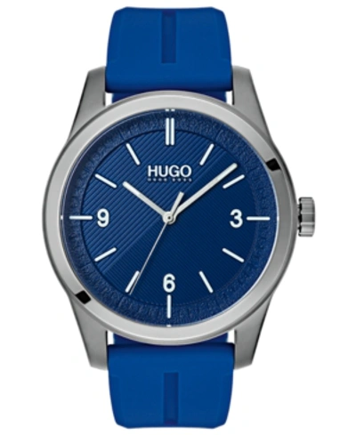 Shop Hugo Boss Men's #create Blue Rubber Strap Watch 40mm