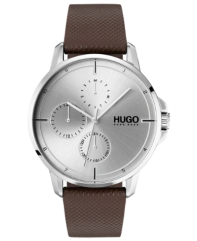 Shop Hugo Boss Men's #focus Brown Leather Strap Watch 42mm