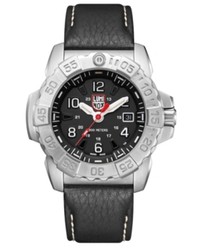 Shop Luminox Men's Navy Seal 3251 Stainless Black Leather Strap Watch