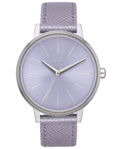 Shop Nixon Women's Kensington Leather Strap Watch 37mm In Lavender
