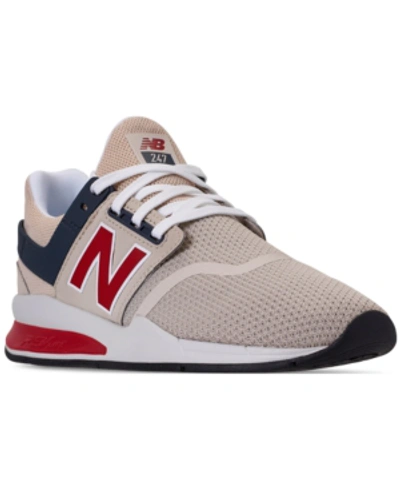 Shop New Balance Men's 247 V2 Casual Sneakers From Finish Line In Grey Morn/team Red