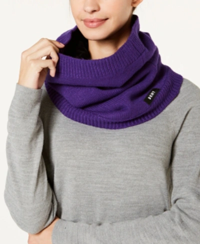 Shop Dkny Ribbed-knit Snood Neckwarmer, Created For Macy's In Purple
