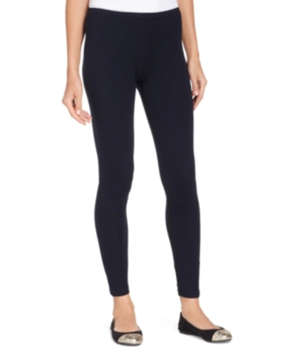 Shop Hue Women's Cotton Leggings, Created For Macy's In Navy