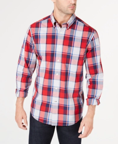 Shop Tommy Hilfiger Men's Nate Classic-fit Plaid Shirt, Created For Macy's In Apple Red