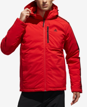 adidas originals three stripe padded jacket in red