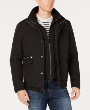 Calvin Klein Men's Quilted Overcoat In Black | ModeSens