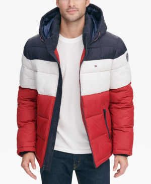 quilted hooded puffer coat