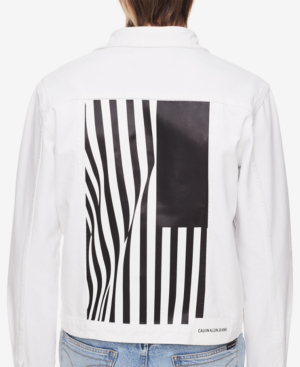 denim graphic trucker jacket