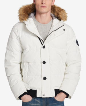 tommy hilfiger men's parka with fur hood