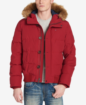 tommy hilfiger red parka