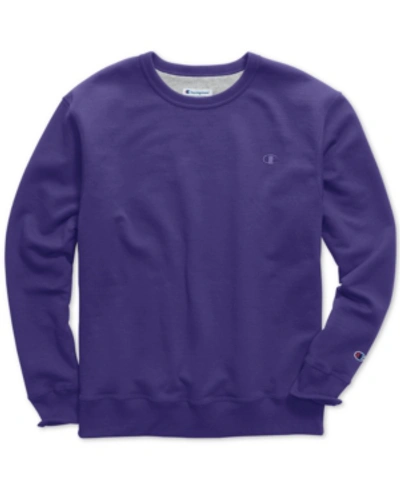 Shop Champion Men's Powerblend Fleece Sweatshirt In Purple