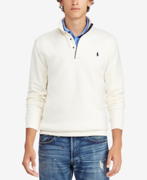 mens cream half zip sweater