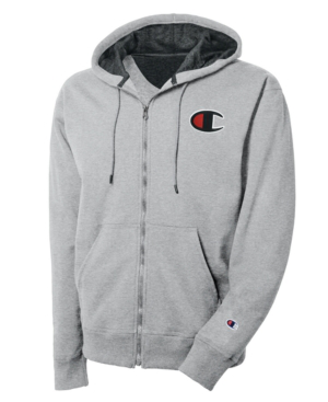 champion men's logo zip hoodie