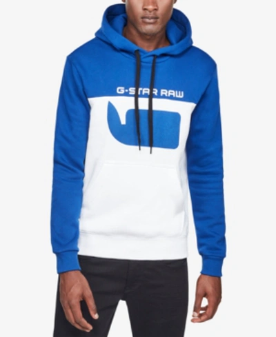 G-star Raw Men's Colorblocked Logo Hoodie In Hudson Blue | ModeSens