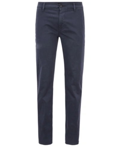 Shop Hugo Boss Boss Men's Slim-fit Stretch Chino Pants In Dark Blue